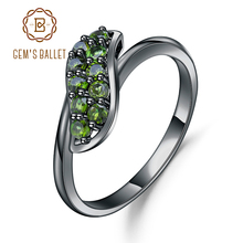 Женские кольца gemb's BALLET, элегантные кольца из стерлингового серебра 925 пробы, натуральный хром, диопсид, 0,53ct 2024 - купить недорого
