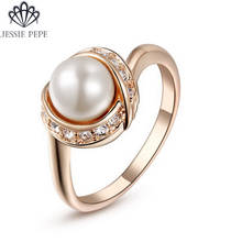 Jessie Pepe Italina Rigant  For Women  Ring Anel  de perola with Austrian Crystal  Wholesale Free Shipping#JP93137 2024 - buy cheap