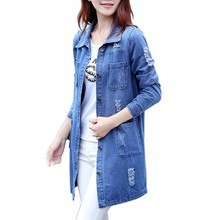 New Women Fashion Fashion S-5Xl Loose Cotton Denim Coats Long Sleeve Jeans Tops Female Casual Clothing Jackets Winter Coat 2024 - buy cheap