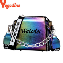 Yogodlns Laser Women Bags Fashion Luxury Shoulder Handbags Chains Crossbody Bag Women New Letter Flap Purse bolsa feminina 2024 - buy cheap