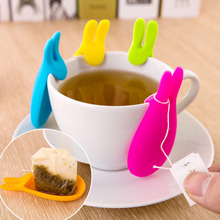 1PCS Silicone Gel Rabbit Shape Tea Bag Infuser Holder Random Candy Color Mug Gift 2024 - buy cheap
