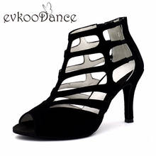 Zapatos De Baile Black Genuine Nubuck Size 4-9.5 High Quality Boots 8.5cm Heel Women Latin Salsa Dancing Shoes NL180 2024 - buy cheap