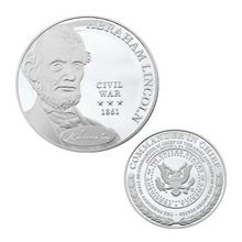 Moneda chapada en plata de la guerra Civil, monedas de recuerdo del Presidente de Estados Unidos, envío directo, 1861 2024 - compra barato