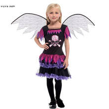 Disfraz de demonio vampiro para niños y niñas, M-XL de Halloween, esqueleto rosa, aterrador, Cosplay, Carnaval, Purim, vestido para fiesta de máscaras 2024 - compra barato