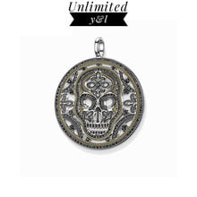 Skull Disc Pendants Black Cubic Zirconia Skeleton 925 Sterling Silver Fashion Jewelry Necklaces Accessories for Men Women Gifts 2024 - buy cheap