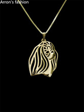 Trendy Long haired Pekingese pet pendant necklace women gold silver dog jewelry 2024 - buy cheap