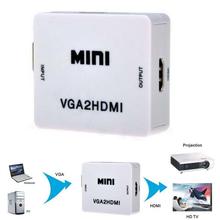 New Cute Mini HD 1080P Audio VGA To HDMI HD HDTV Video Converter Box Adapter With HDMI Cable For PC Laptop to HDTV Projector 2024 - buy cheap