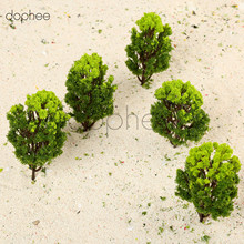 Dophee-modelo de plástico de árboles Ho a escala 10cm, modelo verde, paisaje de escena de parque de ferrocarril, 10 Uds. 2024 - compra barato