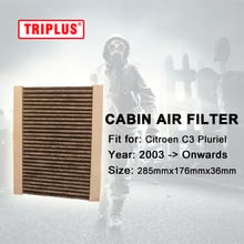 Filtro de ar da cabine para citroen c3 pluriel (2003-forward) 1pc, filtros de ar de pólen de alto carbono ativado, filtro de ajuste exato oe 2024 - compre barato