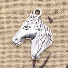 8pcs Charms Steed Horse Head 28x22mm Antique Making Pendant fit,Vintage Tibetan Bronze Silver color,DIY Handmade Jewelry 2024 - buy cheap