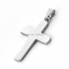 Lot 5pcs in bulk   Flat Polished Cross Stainless Steel Pendant Fashion Jewelry Wholesale Price 2024 - buy cheap