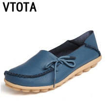 VTOTA Women Genuine Leather Flats Grandmother Shoes Slip On Shoes Women Casual Flat Shoes Ballet Flats zapatillas mujer P148 2024 - buy cheap