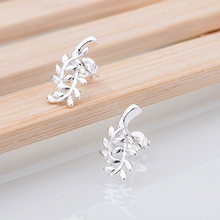 leafy curve silver plated earrings 925 jewelry for women silver earrings LQ-E219 QVFWQNJF 2024 - buy cheap