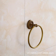 Toallero de anilla antiguo de cobre de estilo europeo, colgante de hardware de baño antiguo de cobre 2024 - compra barato