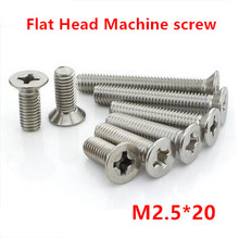 100pcs M2.5*20 Phillips Flat Head Screw / Cross Reccessed Countersunk Head Machine Screws Stainless Steel 2024 - buy cheap