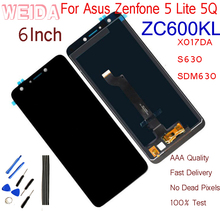 Pantalla LCD Original de 6,0 pulgadas para Asus Zenfone 5 Lite 5Q ZC600KL X017DA S630 SDM630, marco de montaje de digitalizador con pantalla táctil, herramientas gratuitas 2024 - compra barato