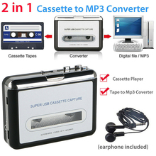 Fita portátil usb2.0, para pc, super cassete para mp3, áudio, música, cd, tocador digital, conversor, gravador de captura + fone de ouvido 2024 - compre barato