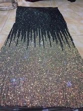 Красивая Яркая модная Тюлевая вышивка с блестками, французская сетчатая кружевная ткань для вечернего платья 2024 - купить недорого
