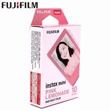 Fujifilm-10 folhas de papel de foto original para instax mini, papel de foto instantâneo com moldura rosa, para instax mini 8, 7s, 25, 50s, 90, 9 com câmera 2024 - compre barato