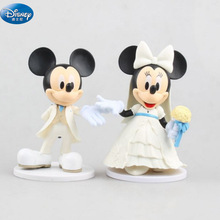 2 pcs/set Cartoon Wedding  Mickey Mouse Minnie  Figures toys Wedding cake decoration Action toys 7-9 cm 2024 - buy cheap