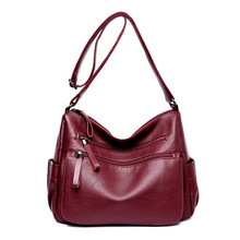 Women Hobos Handbag Fashion Zipper PU Leather Shoulder Bag Elegant Office Ladies Messenger Bag For Female Totes Shopping Bags 2024 - buy cheap