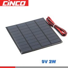 Panel Solar monocristalino de silicio policristalino, módulo de carga de batería DIY, cable de extensión de 100cm, 9V, 2 vatios 2024 - compra barato