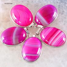 BUYERSHOME Oval 25x35MM Women Jewelry For Necklace Natural Stone Beads Purple Veins Onyx Pendant 1Pcs K672 2024 - buy cheap