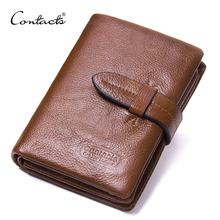 CONTACT'S Brand Short Men Wallets Genuine Leather Male Purse Card Holder Wallet Fashion Man Hasp Wallet Man Coin Bags 2024 - buy cheap