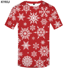 KYKU 3d T-shirt Men Christmas Shirt Snowflake Xmas Tshirt Anime Clothes Red Printed Tshirt Cool Mens Clothing Casual Summer Tops 2024 - buy cheap
