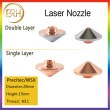 Bico laser brh, camada dupla, calibre 0.8-5.0mm, para cabeçote de corte a laser precitec wsx 2024 - compre barato