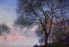 Pintura al óleo hecha a mano de 100%, reproducción en lienzo de lino con calidad de museo, antibes visto desde los jardines de salis de Claude Monet 2024 - compra barato