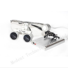 Sale!!! 3.5X420mm Binocular dental Loupe Dental magnifier Optical Glass + LED Portable Head Light Lamp 2024 - buy cheap