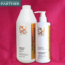 PURC-tratamiento para alisar el cabello sin formaldehído, queratina brasileña, 1000ml, champú purificador, 300ml 2024 - compra barato