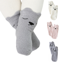 Kids Socks Warm Coral Fleece Baby Winter Socks Cotton Short Boys Girls Bear Thick Sox Children Animal Indoor Sock Anti Slip Cute 2024 - buy cheap