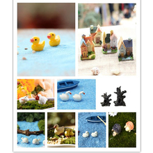 Mini estatueta de resina para artesanato, ornamento de jardim em miniatura para decoração de jardim das fadas, com pato, cordão, golfinho, tartaruga, cisne 2024 - compre barato