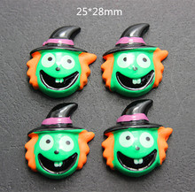 25*28mm 10pcs Witch with Halloween Hat Resin Cabochons Flatback Crafts DIY Scrapbooking 2024 - buy cheap