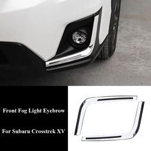 Jeazea 2 pçs frente chrome luz de nevoeiro foglight lâmpada sobrancelha pálpebra pára capa guarnição tira moldura para subaru xv crosstrek 2018 2024 - compre barato