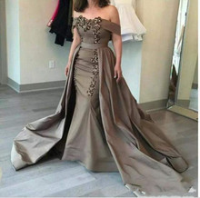 Vestidos desmontables para madre de la novia, vestidos con hombros descubiertos, lentejuelas y apliques, vestido Formal de noche abiye gece elbisesa, 2018 2024 - compra barato