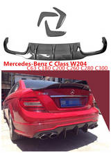 Car Carbon Fiber Rear Lip Spoiler For Mercedes-Benz C Class W204 C63 C180 C200 C300 2012-2014 Bumper Diffuser High Quality Auto Accessories 2024 - buy cheap