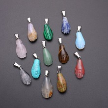 12pçs pedra de cristal de quartzo natural, esculpida mão de cuidados de saúde de palma da mão 20*10mm pingentes de cura reiki 2024 - compre barato