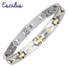 Escalus Health Bio Magnetic Titanium Men Bracelets 2-Tone Gold Silver Color Women Link Chain Bracelet Wristband Bangle Charm 2024 - buy cheap