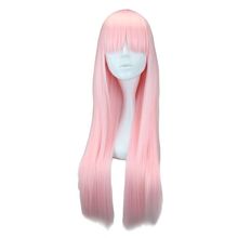 QQXCAIW Long Straight Women Cosplay Light Pink 70 Cm Synthetic Hair Wigs 2024 - buy cheap