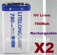 2 шт./лот новый 9 в перезаряжаемый литий-ионный аккумулятор 780 мАч батарея 9 В Бесплатная доставка 2024 - купить недорого
