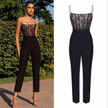 Womens Casual Lace Sleeveless Tops Jumpsuit Ladies Evening Party Long Playsuit 2024 - buy cheap