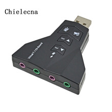 Chielecnal PC Laptop WinXP/78 Linux MacOS External USB Audio Sound Card Adapter Virtual 7.1 Channel 3D Audio Headset 3.5mm 2024 - buy cheap