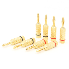 Altavoz de oro de alta calidad, adaptador de extensión de altavoz de 4mm, Conector de cable, 24K, Hifi, 12 Uds. 2024 - compra barato