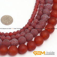 Round Red Frost Red agat beads Natural agat Beads DIY Loose Beads For Bracelet Making For Jewelry Making Strand 15" Wholesale 2024 - buy cheap