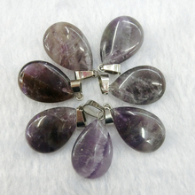 50pcs/lot Waterdrop Cross Natural Amethysts Stone Crystal Charms Hexagonal Healing Reiki Point Pendants for Jewelry Making Free 2024 - buy cheap