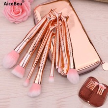 AiceBeu 10Pcs Makeup Brushes Mermaid Fishtail Eyeshadow Foundation Blush Powder Eye Beauty Make up Tool with Pouch or Holder 2024 - buy cheap