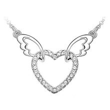 Ожерелье с австрийскими кристаллами в форме павлина, звезды, крыла, прозрачный белый, синий, фиолетовый, розовое сердце CSN331 2024 - купить недорого